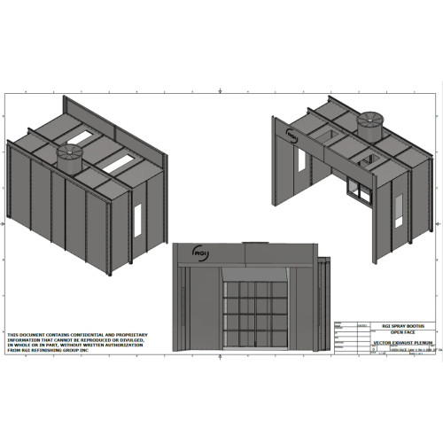 RGI IOF-1488 3 HP 14 Ft Open Face Spray Booth